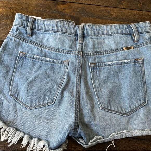 KANCAN THE GOBI HIGH WAIST DISTRESSED SHORTS - Picture 3 of 5